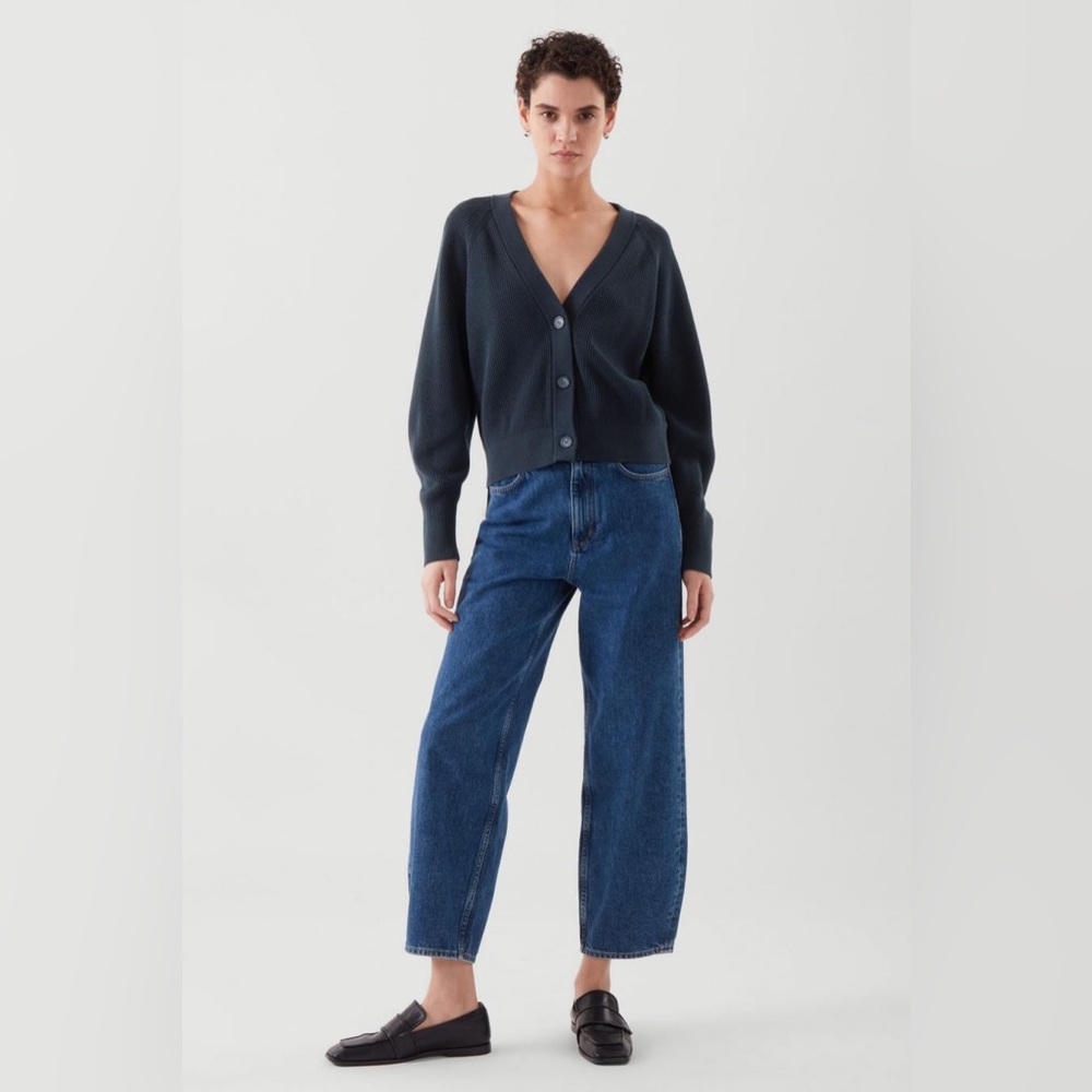 COS navy cardigan size S